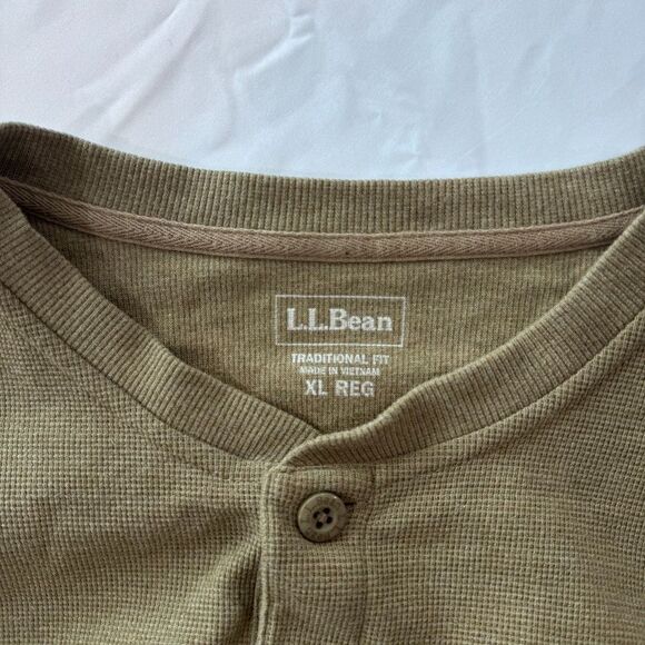 L.L.Bean Henley Long Sleeve Shirts Mens XL Bundle Gray Red Green Waffle Pristine - Picture 7 of 14